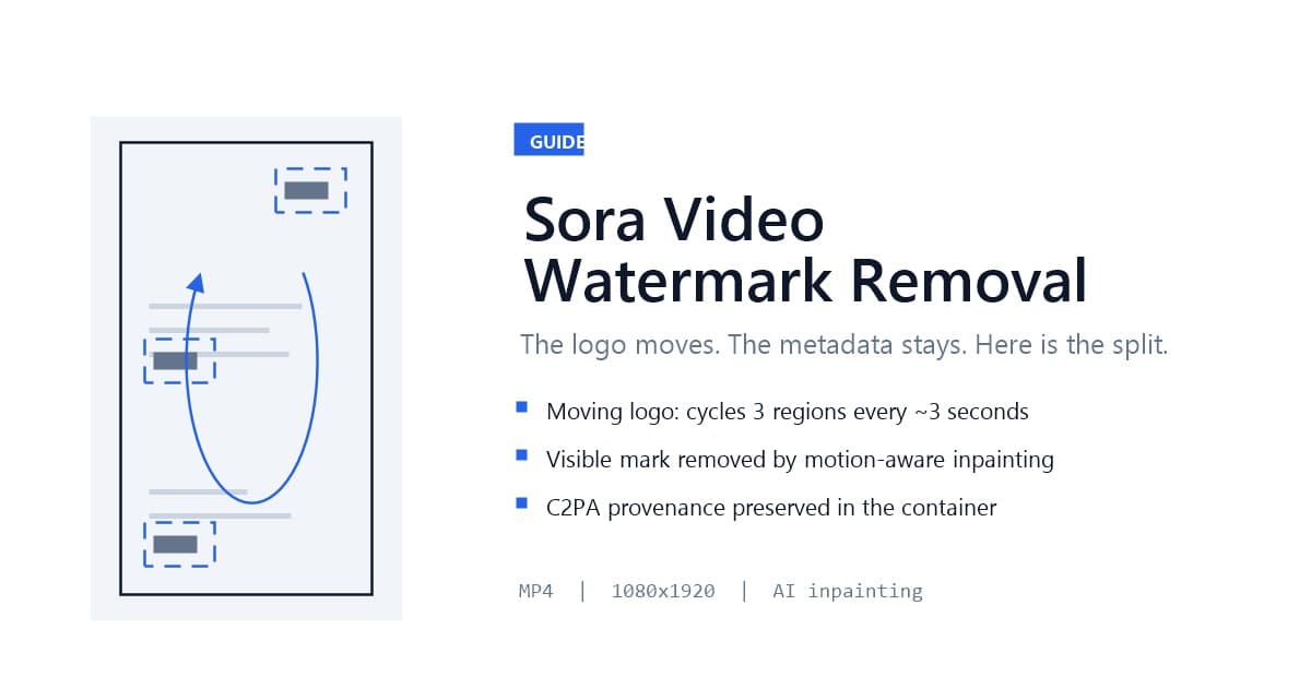 Sora Video Watermark Removal: Clean the Moving Logo (2026)