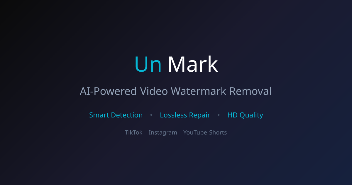 UnMark - AI Video Watermark Remover | Remove Watermarks Online